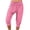 Pink, variant on Women Capri Pants Pull On Summer Casual Capris Ruched Elastic Waist Yoga Crop Pants for Workout Purple XL