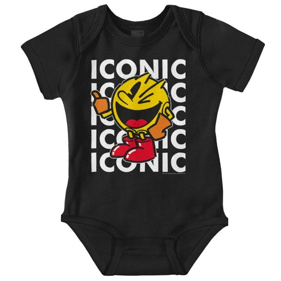 PACMAN Iconic Video Arcade Game Romper Boys or Girls Infant Baby Brisco Brands NB