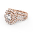 thumbnail image 3 of AFFY Shank Double Halo Bridal Set Ring for Women, IGI Certified 3.00 Carat (ctw) Round Cut Lab Grown Diamond Engagement Wedding Ring 14K Solid Rose Gold F-G, VS-SI Quality Ring Size-7.5, 3 of 6