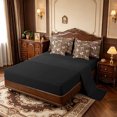 thumbnail image 3 of Manfei Brown Leopard Pattern 7pcs Queen Bedding,Pink Coquette Bowknot Bedding Comforter Set Queen,Black Reversible, 3 of 7