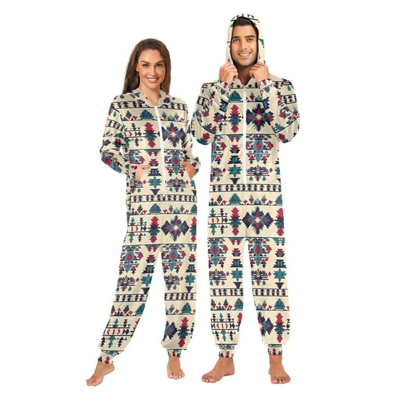 joogoo Aztec Geometric Unisex Adults Onesies Pajamas Jumpsuits L