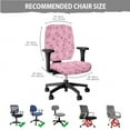 thumbnail image 5 of SCRAWLGOD 4 Pieces Stretch Computer Chair Cover with Arm Slipcovers Removable Desk Chair Seat Covers Dustproof Comfortable Swivel Chair Protector, Axolotl Cherry Heart Pink, 5 of 7