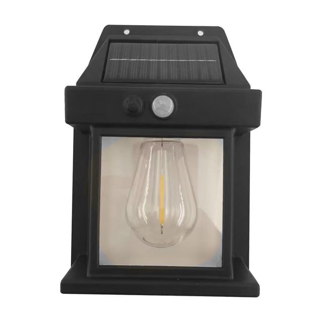 Lámpara solar de pared para terraza, luz para vallas, luz para escaleras impermeable para exteriores. Negro