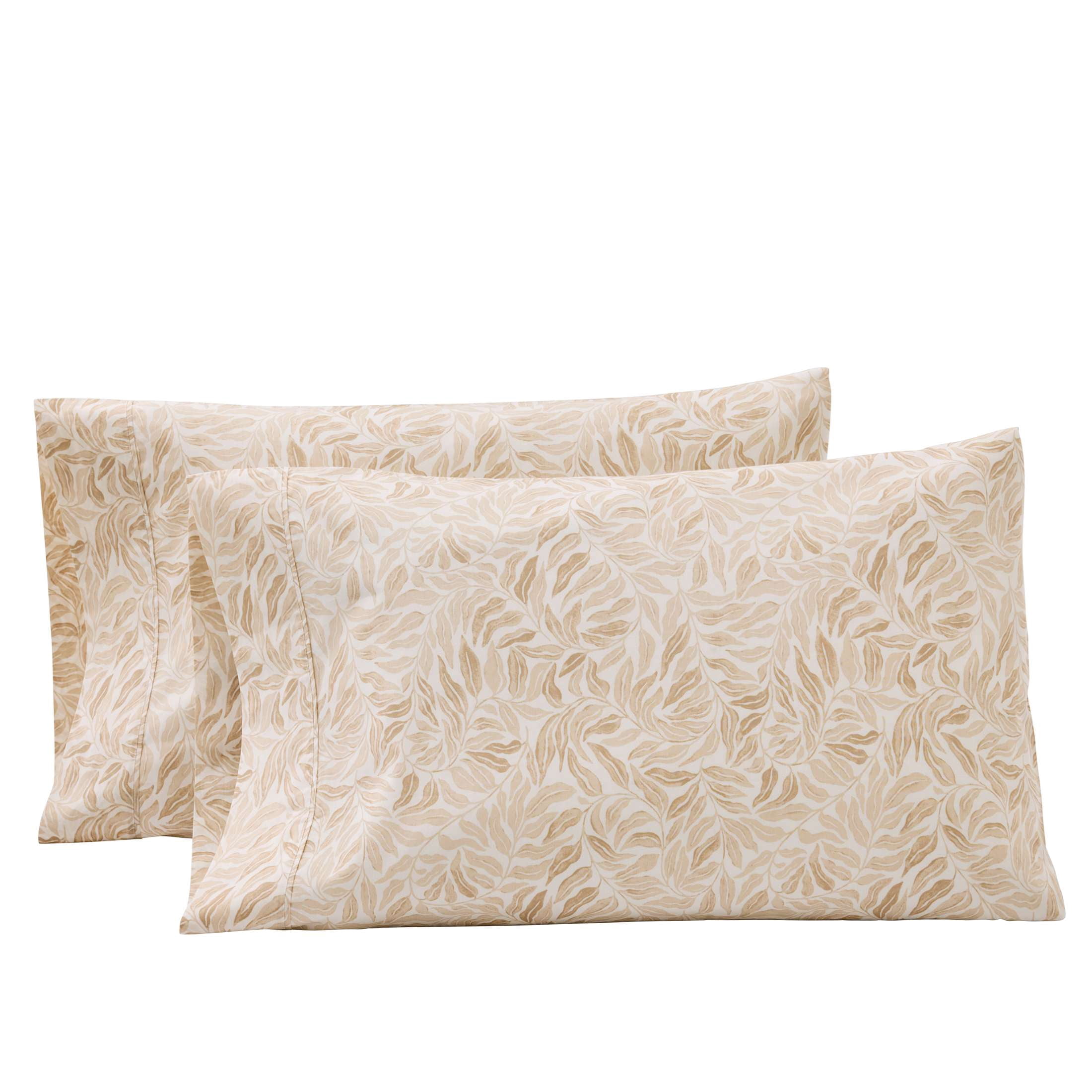 Better Homes & Gardens 2-Piece 300 Thread Count Cotton Percale Vierra Vine Beige Pillowcases, King