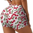 thumbnail image 2 of Kdxio Cherry_1 Print Workout Shorts for Women Seamless Soft Smooth Gym Yoga Scrunch Active Shorts, 2 of 9