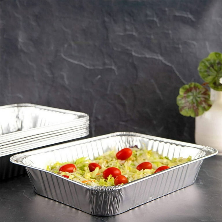 Green Direct Disposable Aluminum Foil Baking Pans with Lids - Half Size (9  x 13 inch) Roasting pan with covers for all kitchen & cooking needs, Pack