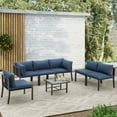 AECOJOY 7 Pieces Patio Furniture Set Outdoor Metal Conversation Sets