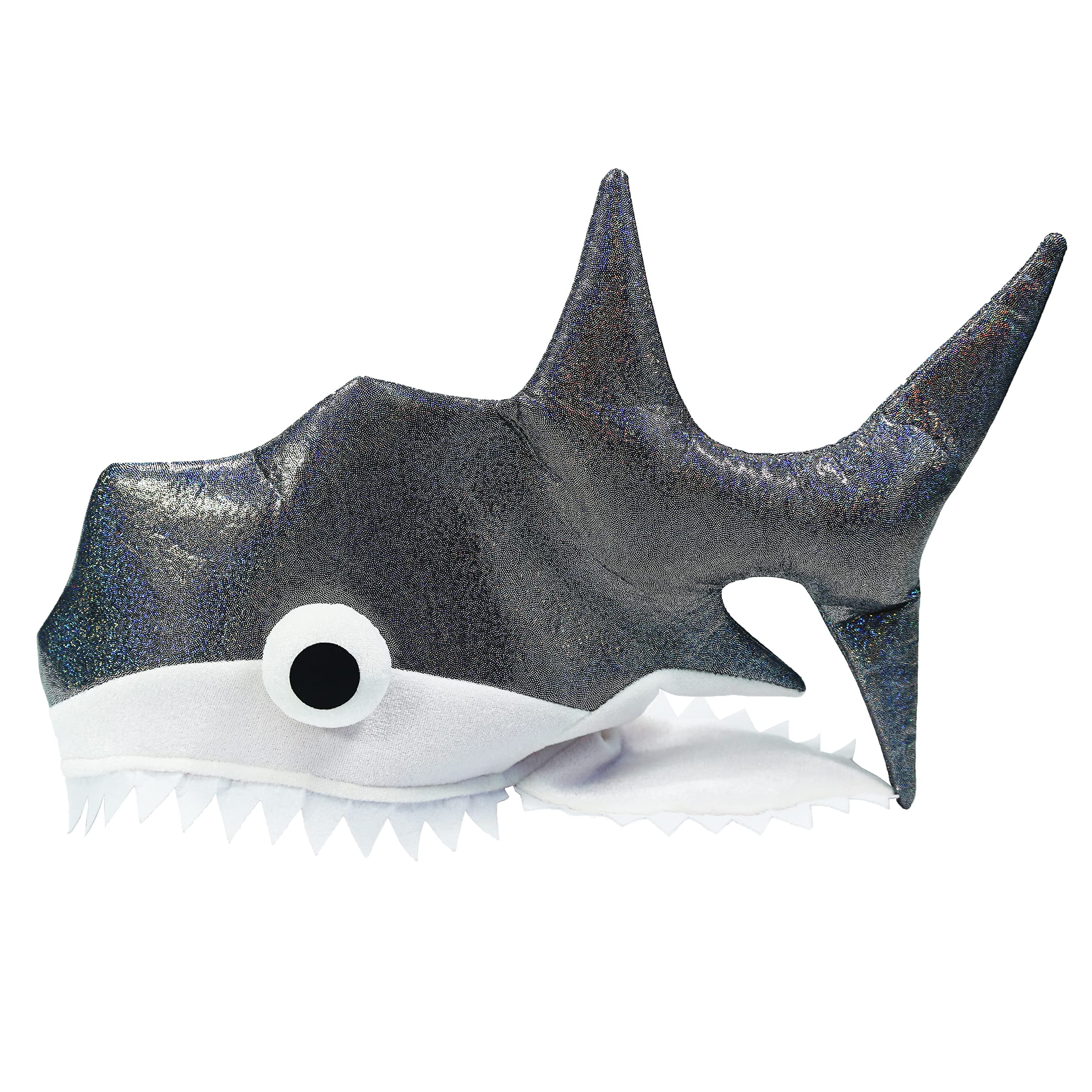 Shark Costume Hat. Twlinkling Silver Shark costume Party Crazy Hat with