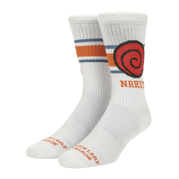 Naruto Uzumaki Clan Hidden Leaf Village Mens Athletic Crew Socks