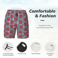 thumbnail image 6 of Picia Hand Drawn Strawberry pattern Mens Swim Trunks with Compression Liner Stretch Beach Shorts Quick Dry with Zipper Pockets No-Chafing Board Shorts-3X-Large, 6 of 9