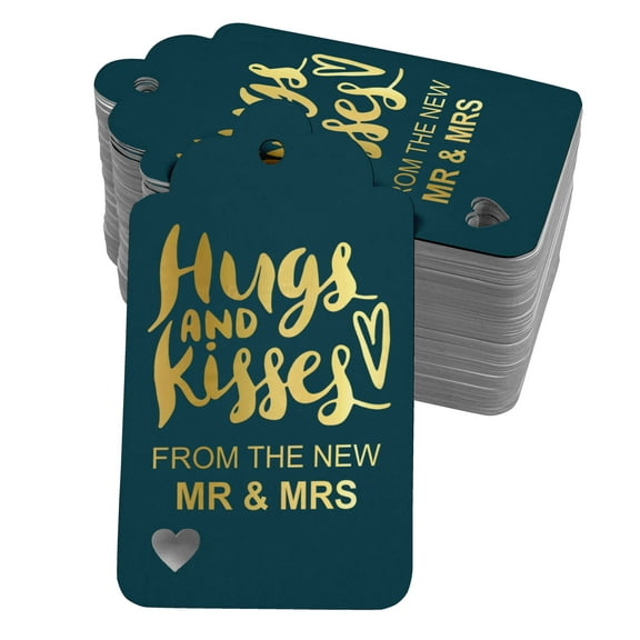 Inkdotpot Real Gold Foil Hugs And Kisses From The New Wedding Tags Favor Hang Paper Tags 100 Pieces