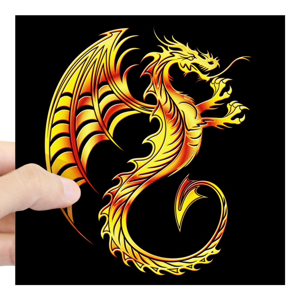 CafePress - Golden Dragon Symbol Sticker - Square Sticker 3" x 3