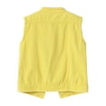 thumbnail image 3 of YDFCWXW Women's Solid Color Slim Fit Sleeveless Distressed Denim Jean Vest Jacket （Yellow, L）, 3 of 3