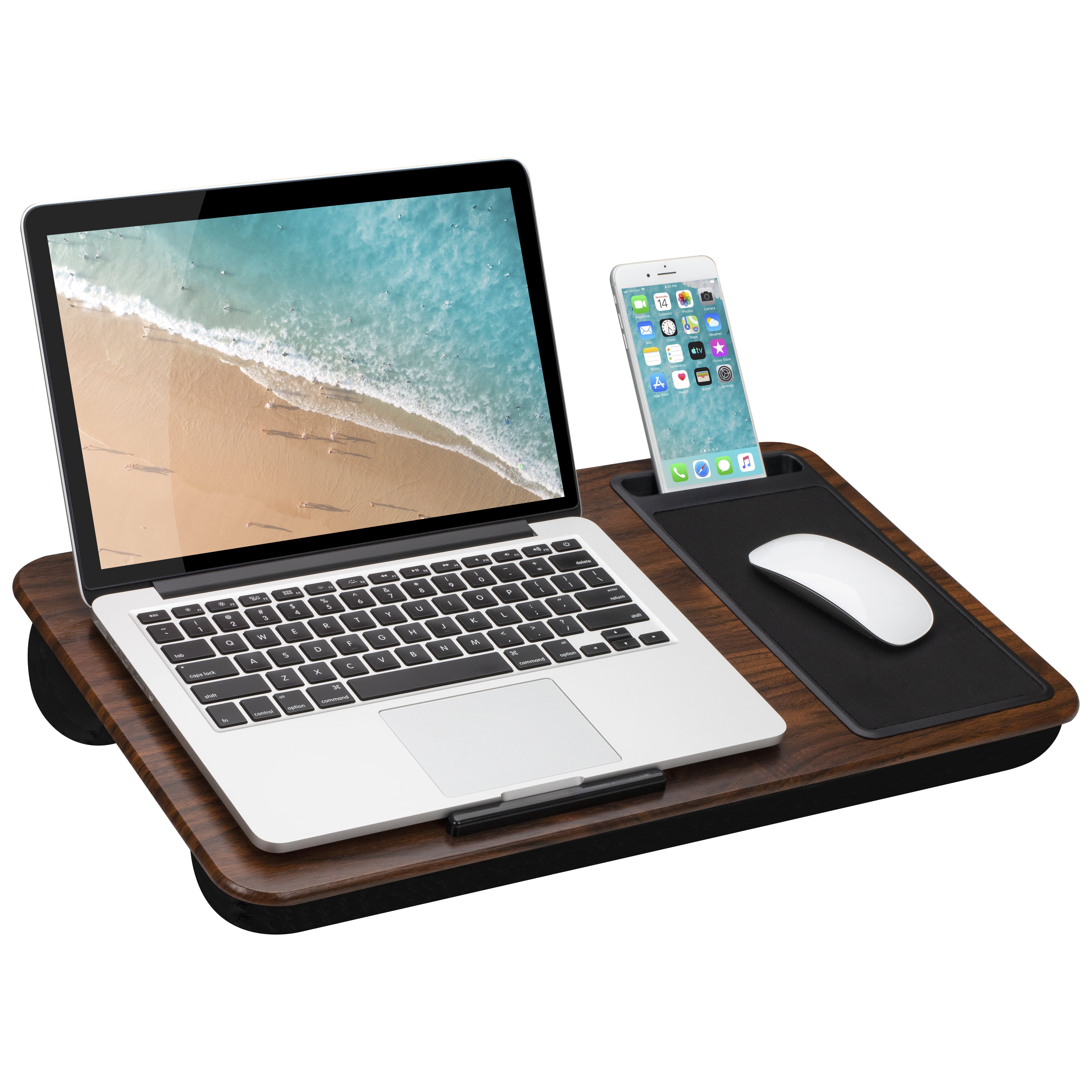 LapGear Home Office Lap Desk for laptops Espresso Woodgrain Walmart