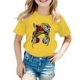 thumbnail image 1 of Catégorie de Produits Hauts et T-Shirts pour Filles - T-Shirt Graphique Mignon à Col Rond Manches Courtes pour Filles - T-Shirt d'Été Décontracté Léger Style Garçon Respirant, 1 of 5
