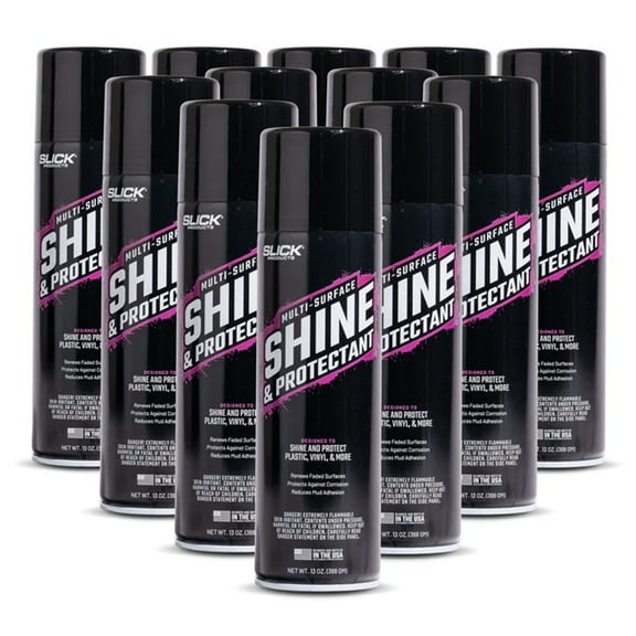 Slick Products 12 Pack Multi-Surface Shine & Protectant High Gloss Clear Spray