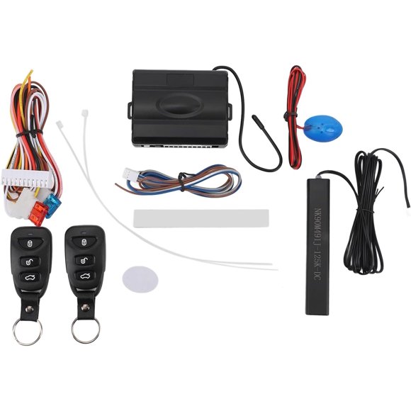 ZOUSSIQI Keyless Entry System, Remote Start Kit with Trunk Release and Built in Battery, Car Alarm System Universal Vehicle Security Door Lock Kit for 12V Fuel Vehicles, CA919-10173