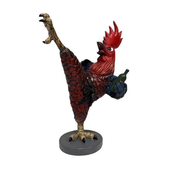 Resin Sculpture Kung Fu Drunken Rooster Statue Whimsical Home Decor Entryway Ornament Tabletop Figurine for Living Room Decoration and Unique Gift Idea
