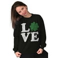 thumbnail image 3 of St Patrick's Day Shamrock Love Women Crewneck Sweatshirt Brisco Brands X, 3 of 6
