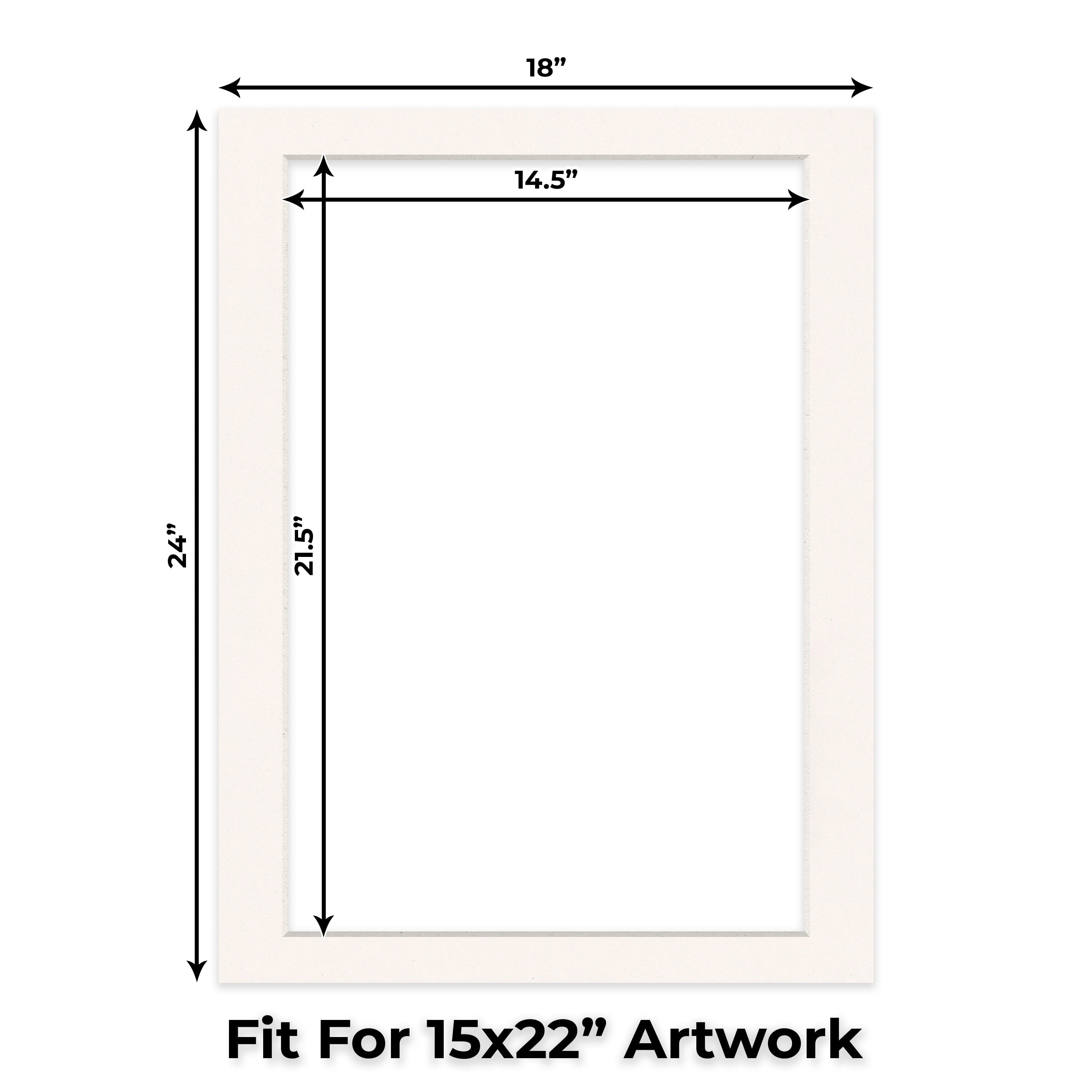 Silver Mist Picture Frame Mat for 18x24 Frames - Fits 15x22 Photos - 1 Mat
