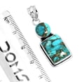thumbnail image 2 of 925 Sterling Silver Pendant Copper Blue Turquoise Handmade Jewelry, 2 of 4