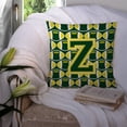 thumbnail image 3 of Carolines Treasures CJ1075-ZPW1414 Letter Z Football Green & Yellow Fabric Decorative Pillow, 3 of 4