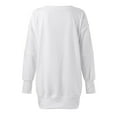 thumbnail image 5 of Women's Plus Size Tops Winter Stretch Crewneck Long-sleeved Dolman Off the Shoulder Curve Hem Solid Color Leisure Ribbed Knit Top(White,L), 5 of 5