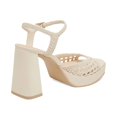 thumbnail image 4 of XYD Women Cutout Open Round Toe Platform Sandals Ankle Strap Block Heels Fashion Party Dress Woven Shoes Size 9.5 Ivory, 4 of 4