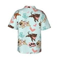 thumbnail image 3 of Easygdp Cute Pug Dogs Men's Hawaiian Shirts Print Lapel Short Sleeve for Beach, vacation, party, casual occasions - Small, 3 of 9
