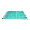 thumbnail image 2 of Ahgly Company Machine Washable Indoor Square Abstract Turquoise Blue Contemporary Area Rugs, 5' Square, 2 of 4