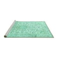 thumbnail image 2 of Ahgly Company Machine Washable Indoor Rectangle Medallion Turquoise Blue Traditional Area Rugs, 5' x 7', 2 of 4