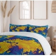 thumbnail image 6 of Ambesonne Digital Duvet Cover Sets, Geometric Modern, 2-Queen, Earth Yellow Sky Blue, 6 of 7