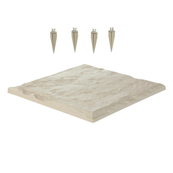 KFFKFF Garden Stepping Stones, 16 Pieces 15.5 x 15.5 in, Durable Plastic Pathway Pavers with Stakes, Weather-Resistant Design for Outdoor Walkways, Smooth Finish, Ideal for Lawn, Patio