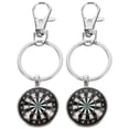 thumbnail image 1 of EeaseCA 2pcs Retro Glass Keychains Darts Key Holder Pendant Silver Alloy Key Rings Gift Craft Ornaments, 1 of 4