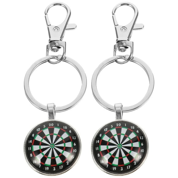 Miangastore 2 Pcs Porte-Clés Rétro en Verre Pendentif Porte-Clés en Alliage d'Argent Cadeau Ornements Artisanaux