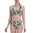 thumbnail image 2 of Picia Lilies Flowers Women's High Waisted Bikini Scoop Neck Swimsuit Two Pieces Bathing Suit-Small, 2 of 8