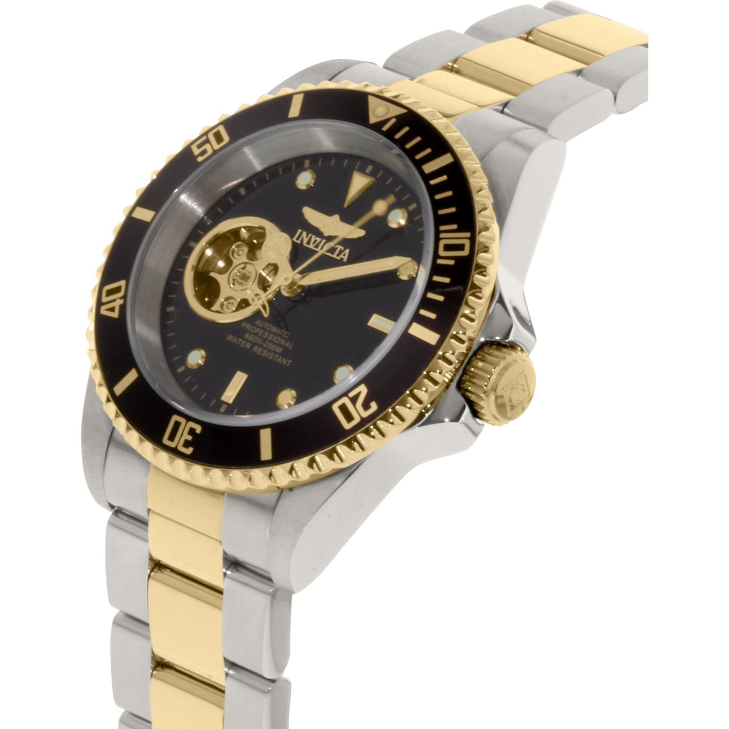 Invicta Men s Pro Diver 20438 Gold Stainless Steel Automatic Diving Watch Walmart