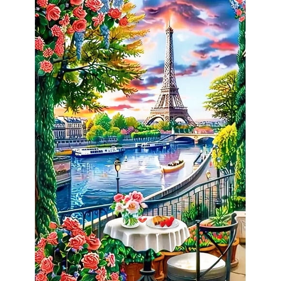 DIY Diamond Painting with Square Diamonds - New Product from Tahe - Mosaic Rose Design, Diamond Embroidery Landscape Craft, 40×50 cm, Frameless,5674,40x50cm