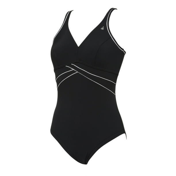 Aqua Sphere Womens Adele Black/White Open Back Bathing Swimsuit Size 12 ...