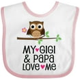 thumbnail image 3 of Inktastic My Gigi and Papa Love Me Granddaughter Girls Baby Bib, 3 of 4