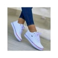 thumbnail image 3 of Fangasis Ladies Flats Comfort Sneakers Low Top Walking Shoes Jogging Anti-Slip Skate Shoe White 9.5, 3 of 3