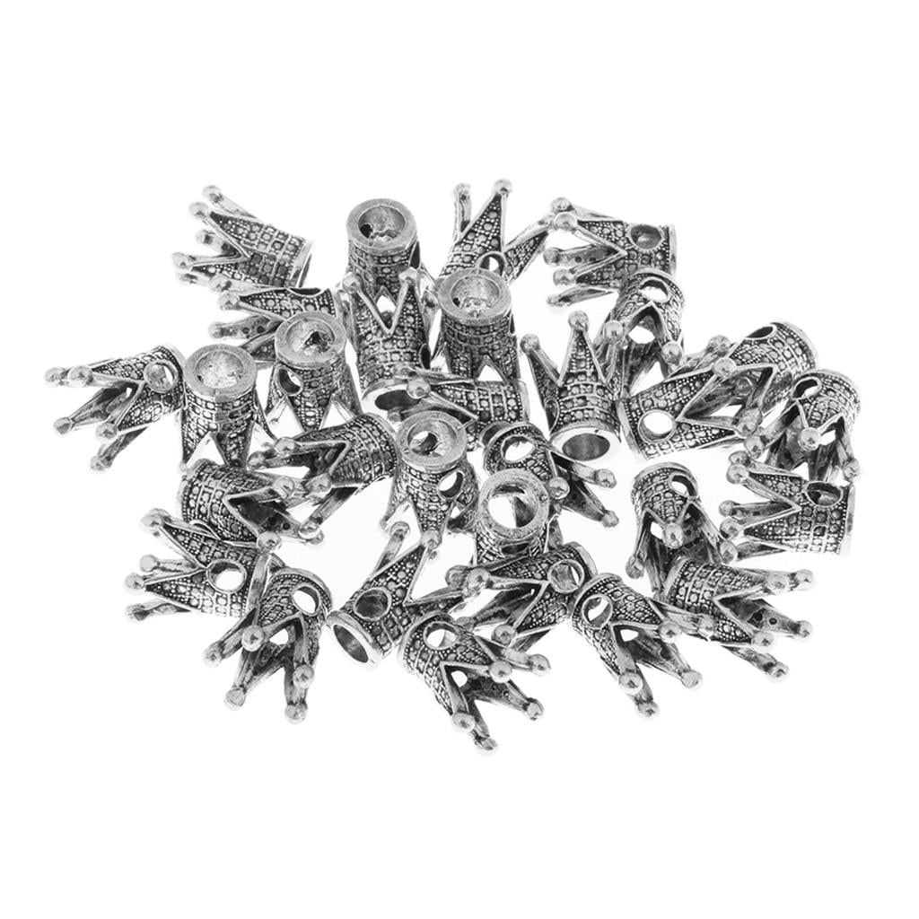 Details about   30pcs Antique Style Hollow Crown Hair Braid Clips Ring Cuffs for Dreadlocks 