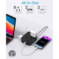 thumbnail image 2 of Power Strip Surge Protector,  8 Outlets with 4 USB Charging Ports(2 USB C), 3 Side Outlet Extender with 5 Ft Extension Cord, Flat Plug, Wall Mount, Desk Charging Station for Home Office ETL, 2 of 7