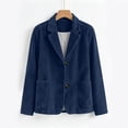thumbnail image 6 of Cmfcve Womens Corduroy Blazer Fall Winter Dressy Casual Suit Jackets Long Sleeve Button Down Loose Fit Blazer Coat, 6 of 7