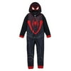 Boys' Marvel Miles Spider-Man Spiderman Spidey Union Suit - Black (Small)