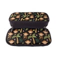 thumbnail image 5 of Picia Monkeys Swinging from Palms Pattern Large Capacity PU Leather Pencil Case Organizer Pen Marker Holder Double Zipper Storage Bag Big Pencil Pouch for College Office, 5 of 6