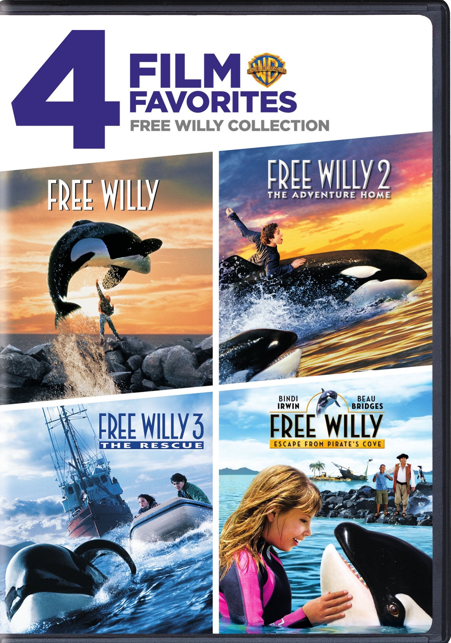 SDS 4 Film Favorites: Free Willy (Free Willy / Free Willy 2: The Adventure Home / Free Willy 3: The Rescue / Free Willy: Escape From Pirate's Cove) (DVD)