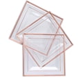 thumbnail image 5 of BalsaCircle 10 Pieces 7" Clear Rose Gold Trim Plastic Square Plates Disposable Tableware, 5 of 8