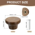 thumbnail image 2 of Uxcell 4 Pack Round Wood Drawer Knob, 1 5/8" Diameter Flat Head Dresser Knobs Wooden Knobs with Screws for Furniture Drawer Dresser Wardrobe Cupboard, Walnut, 2 of 6