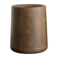 thumbnail image 1 of Papelera con vetas de madera, cesto para basura, contenedor de basura con parte abierta, cesto para papel higiénico para tocador, baño, sala con base, 1 of 8